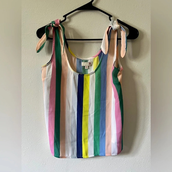 So Rainbow Tie Strap Tank Top - XS - Picture 2 of 4